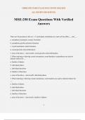 MSE:250 Exam Questions With Verified Answers