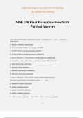 MSE 250 Final Exam Questions With Verified Answers