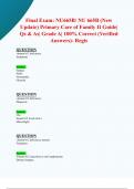 Final Exam: NU665B/ NU 665B (New 2024/ 2025 Update) Primary Care of Family II Guide| Qs & As| Grade A| 100% Correct (Verified Answers)- Regis