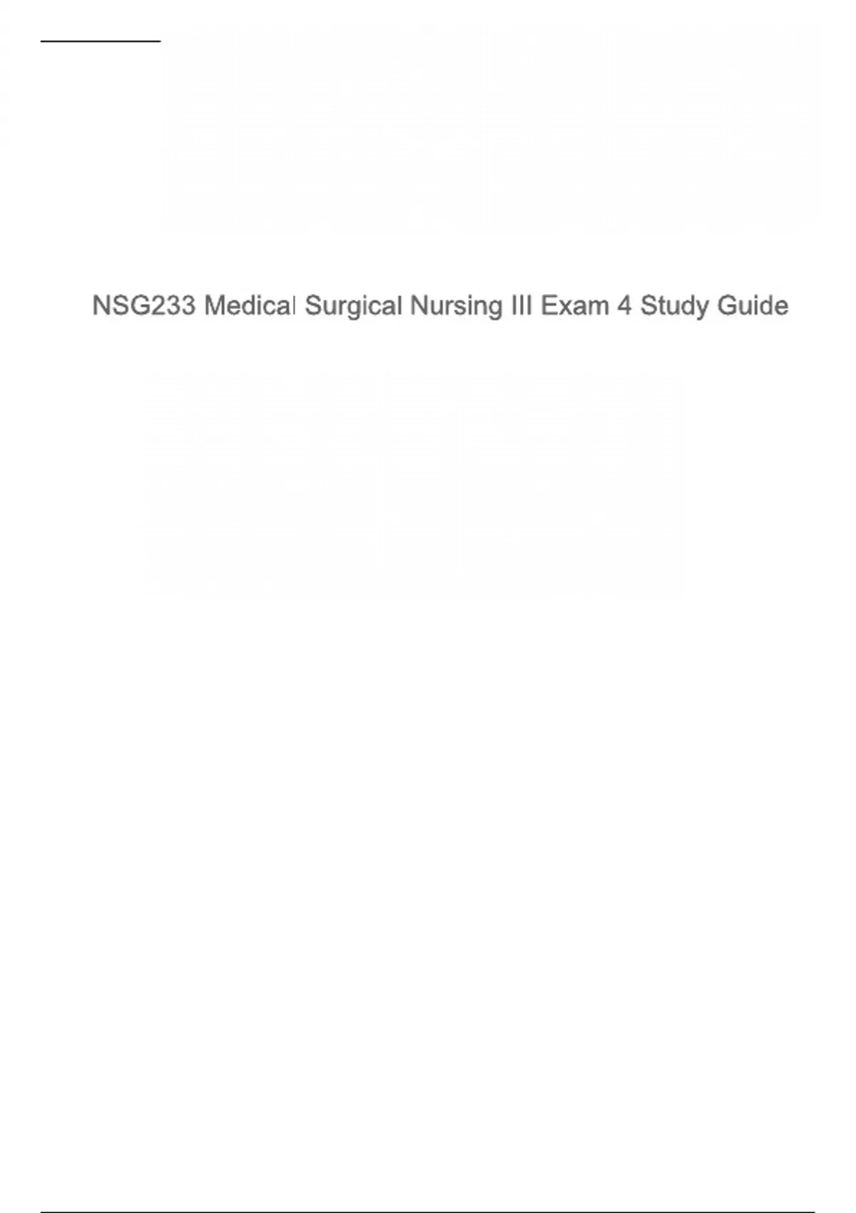 NSG233 Medical Surgical Nursing III Exam 4 Study Guide Questions and ...