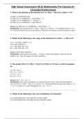 High School Assessment (HLA) Mathematics Pre-Calculus (6–12 Grade) Practice Exam