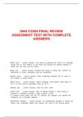 NHA CCMA FINAL REVIEW ASSESMENT TEST WITH COMPLETE ANSWERS.