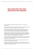 NHA CCMA PRACTICNHA CCMA PRACTICE TEST QUESTIONS AND ANSWERSE TEST QUESTIONS AND ANSWERS