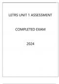 LETRS UNIT 1 ASSESSMENT COMPLETED EXAM 2024