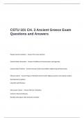 CSTU 101 CH. 3 Ancient Greece Exam Questions and Answers