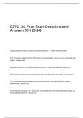 CSTU 101 Final Exam Questions and Answers (CH 20-24)