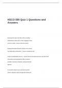 HSCO 500 Quiz 1 Questions and Answers