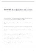 HSCO 508 Exam Questions and Answers