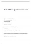 HSCO 508 Exam Questions and Answers