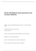 RLGN 105 Midterm Exam Questions and Answers (Weider)