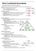 Empresa - Tema 7. La dirección de la empresa