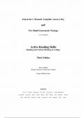 Instructor’s Manual & Test Bank for Active Reading Skills Reading and Critical Thinking in College by Kathleen T. McWhorter, All Chapters | Complete Guide A+