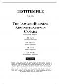 Test bank for law and business administration in canada j.e. smyth d.a. soberman a.j. easson and s.a. mcgill stamped.