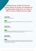 Midterm Exam: NU646/ NU 646 (New 2025/ 2026 Update) Theory & Practice of Contemporary Psychotherapies Guide | Qs & As| Grade A| 100% Correct (Verified Answers)- Regis