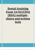 Dental Assisting Exam 1st Ed (CDA) (RDA) multiplechoice and written tests