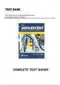 Test Bank for The Adolescent: Development, Relationships, and Culture 14th Edition(Dolgin, 2017), Chapter 1-16 | All Chapters