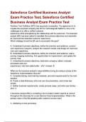 Salesforce Certified Business Analyst Exam Practice Test, Salesforce Certified Business Analyst Exam Practice Test Questions And Answers 100% correct Verified | Latest Update 2024/2025