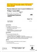 2024 Pearson Edexcel Level 1/Level 2 GCSE Combined  Science (Biology) 1SC0/2BH PAPER 2. With Marking  Scheme Merged 