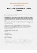 RBC3 Exam Questions With Verified Answers