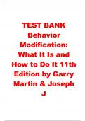 TEST BANK FOR BEHAVIOR MODIFICATION WHAT IT IS AND HOW TO DO IT 11TH EDITION GARY MARTIN JOSEPH J. PEAR ISBN 9780815366546