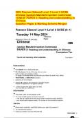 2024 Pearson Edexcel Level 1/Level 2 GCSE  Chinese (spoken Mandarin/spoken Cantonese)  1CN0/3F PAPER 3: Reading and understanding in  Chinese.  Question Paper & Marking Scheme Merged    Pearson Edexcel Level 1/Level 2 GCSE (9–1)    Tuesday 14 May 2024   r