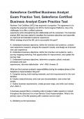 Salesforce Certified Business Analyst Exam Practice Test Questions And Answers 100% correct Verified | Latest Update 2024/2025