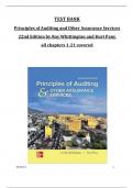 TEST BANK for Principles of Auditing and Other Assurance Services 22nd Edition by Ray Whittington and Kurt Pany all chapters 1-21 covered