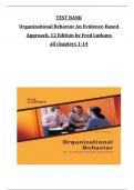 TEST BANK for Organizational Behavior An Evidence-Based Approach, 12 Edition by Fred Luthans all chapters 1-14