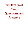 SSI ITC Final Exam Questions and answers.