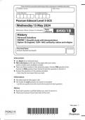 Pearson Edexcel Level 3 GCE History Advanced Subsidiary PAPER 1: Breadth study with interpretations Option 1B: England, 1509–1603: authority, nation and religion question paper june 2024  8hi0-1b