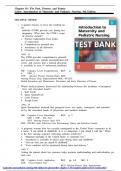 TEST BANK For Introduction to Maternity and Pediatric Nursing 9th Edition, Author : Gloria Leifer, All Chapters 1 - 42, Complete Newest Version