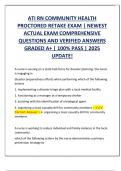 ATI RN COMMUNITY HEALTH  PROCTORED RETAKE EXAM | NEWEST  ACTUAL EXAM COMPREHENSIVE  QUESTIONS AND VERIFIED ANSWERS  GRADED A+ | 100% PASS | 2025  UPDATE!