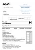 2024 AQA  GCSE CHEMISTRY 8462/1H  HIGHER TIER PAPER 1  QUESTION PAPER & MARKING  SCHEME COMBINED  JUNE 2024 VERIFIED