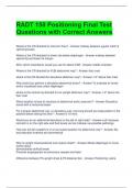 RADT 150 Positioning Final Test Questions with Correct Answers 