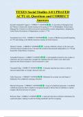 TEXES Social Studies 4-8 UPDATED  ACTUAL Questions and CORRECT  Answers