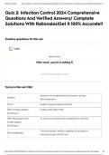 Quiz 2: Infection Control 2024 Comprehensive Questions And Verified Answers/ Complete Solutions With Rationales|Get It 100% Accurate!!