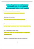 Rules, Regulations, and Emission Control Devices Exam 1 Review Questions and Answers Graded A+