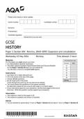 AQA GCSE HISTORY 8145-1A-A Paper 1 Section A/A: America, 1840–1895: Expansion and consolidation  question paper june 2024 