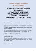 2024 Newest|UGA History Exemption Test|2024-2025 UPDATE|COMPREHENSIVE FREQUENTLY MOST TESTED QUESTIONS AND VERIFIED ANSWERS|GET IT 100% ACCURATE