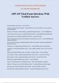 AHN 447 Final Exam Questions With Verified Answers