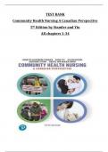 TEST BANK for Community Health Nursing A Canadian Perspective 5th Edition by Stamler and Yiu All chapters 1-34