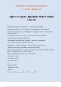 AHN 447 Exam 3 Questions With Verified Answers