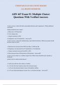 AHN 447 Exam #1 (Multiple Choice) Questions With Verified Answers