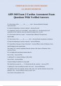 AHN 568 Exam 2 Cardiac Assessment Exam Questions With Verified Answers