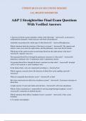 A&P 2 Straighterline Final Exam Questions With Verified Answers