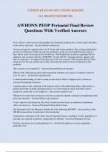 AWHONN PEOP Perinatal Final Review Questions With Verified Answers