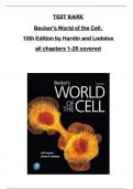 TEST BANK for  Becker's World of the Cell,  10th Edition by Hardin and Lodolce  all chapters 1-26 covered