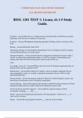 BIOL 1201 TEST 1: Licata; ch 1-5 Study Guide.