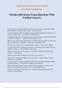 Florida 240 License Exam Questions With Verified Answers