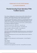 Florida licensing Exam Questions With Verified Answers